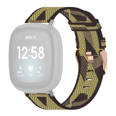 Fitbit Sense 2 / Versa 4 klockarmband i nylon - Gul Rand