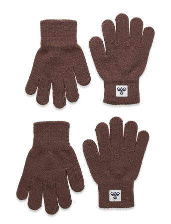 Hmljr Knit Gloves 2-Pack Brown Hummel