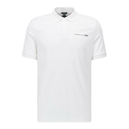 Hugo Boss Slim Fit polo shirt with shiny logo , Wit , Heren , Maat: M