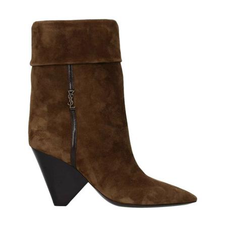 Saint Laurent Niki Ankle Støvler Brun, Dame, Størrelse: 39 EU