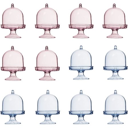 12 kappaletta Mini Kakku Kupu Teline, Mini Läpinäkyvä Kakku Teline, ZQKLA