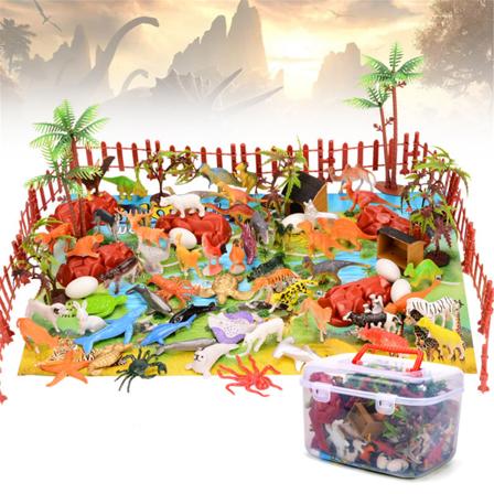 90 kpl Jurassic Dinosaur Scene Eläinlelu Pienoishahmot nukkekodille Layout Tee-se-itse-rooli leikkiin lapsille Interaction Fu