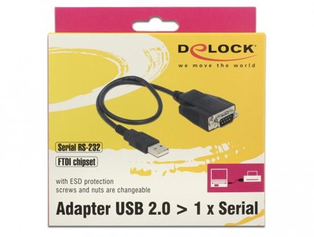 Delock seriell adapter - USB-type A til DB-9 - 35 cm
