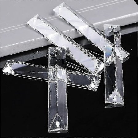 Glas Rektangel Hängande Kristallkrona Prisma Dropp Hänge För Belysning 63mm 2 hål[CO]