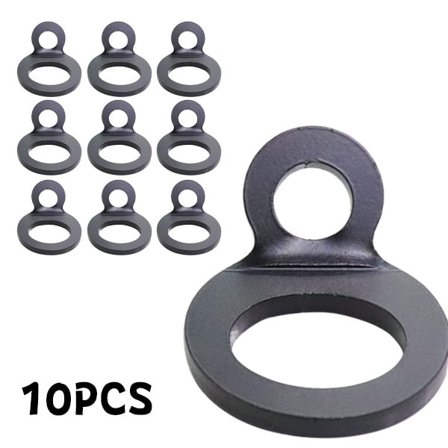 10 stk. Surrefester, Svart Farge O-Ring Anker Surrefeste Ring kompatibel for Montering i Garasje, Verksted, Lastebil, Tilhenger, Golfbil