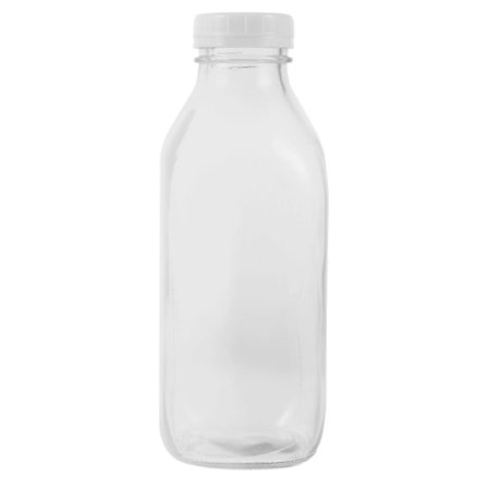 Lasinen maitopullo 1000ml kannella, lasinen maitoastia, kirkas lasipullo, mehupullo