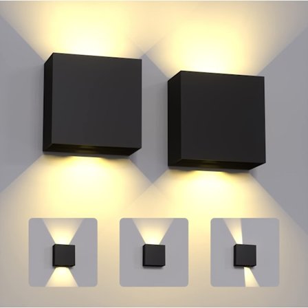 Moderne innendørs utendørs vegglamper sett med 2 6W varm hvit 300