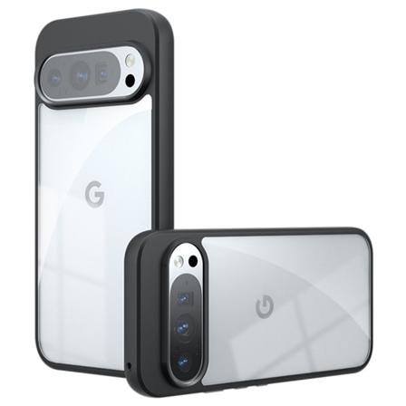 SKALO Google Pixel 9/9 Pro Transparent TPU Bumper cover - Sort Black