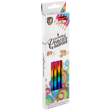 Rainbow Graphite Pencils + Sharpener