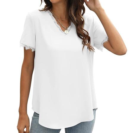 Kortärmad T-shirt För Kvinnor V-ringad S
