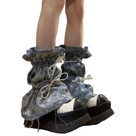 Fleece Sokker med Snøring Y2K Stil Dame Benvarmere Justerbare Sokker