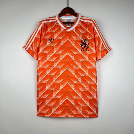 HOLLAND 1988 HJEMMEBANETRØJE Retro Fodboldtrøje Mænd-X42-