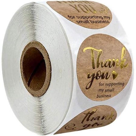 Kraftpapper - 500 Tack-etiketter Bakningsetiketter Runda etiketter Handgjorda runda etiketter för hemlagade presenter och dekoration Små rullar.