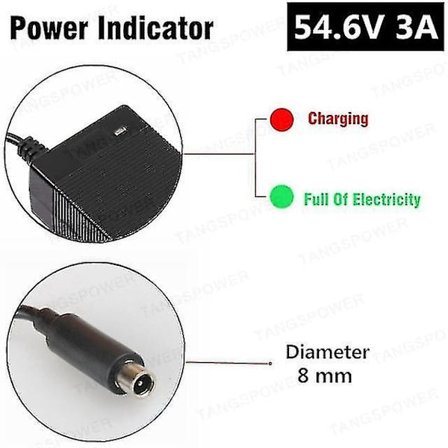 54,6v 3a litiumbatteriladdare Elcykelladdare Kompatibel 13s 48v Li-ion batteriladdare-b