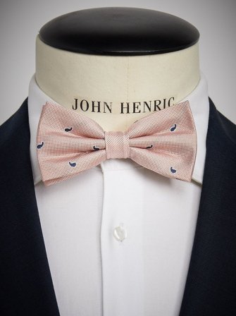John Henric Men's Rosa Paisley Fliege Size Pre-tied