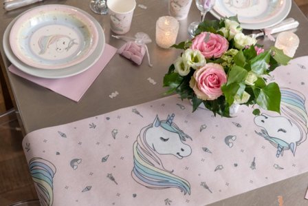 Duk / Löpare Unicorn / Enhörning 30 x 500 cm - Enhörning Kalas Dekoration - Kalaslagret.se