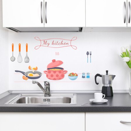 Køkken Køkkenudstyr Wall Decals Væg Bogstaver Stickers Stue Spisestue Vægindretning