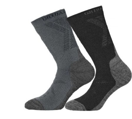Gridarmor 2-pack Merino Trekking Sock Unisex hiking socks Grey