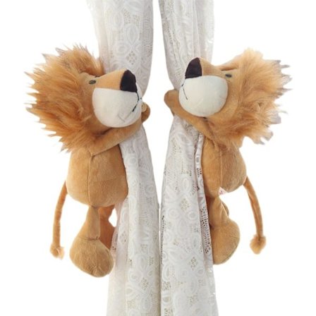 Set med 2 Cartoon Djur Gardinband för Barnrum Fönsterdekoration