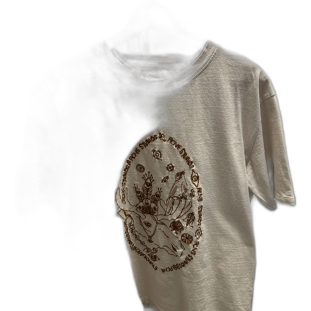 Beige t-shirt med tryck från Acne Studios