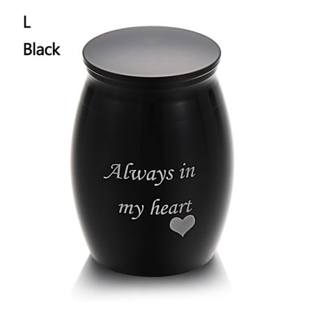 Kremasjonsurner for kjæledyr Askebeholder Minnesmerke SVART L
