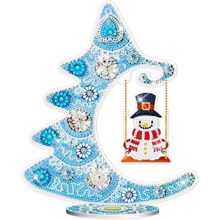 (Blå)5D Diamantmålning Jul Ny Jul Skrivbordsdekorat