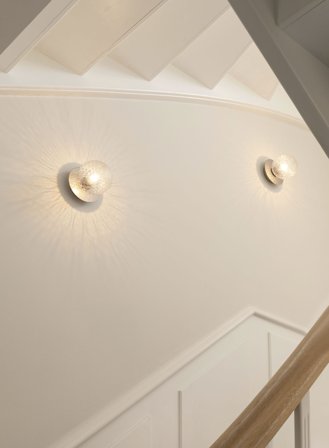 Liila 1 small vegg/taklampe - light silver/optisk glass