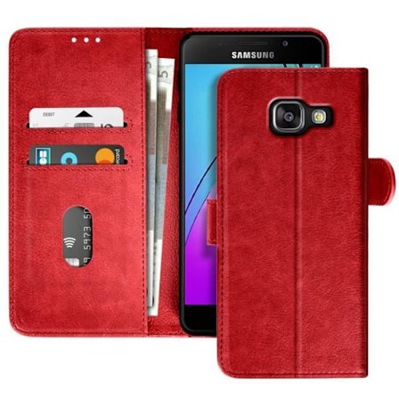 Lompakkokotelo - Samsung - Galaxy A3 - Punainen - Puolijäykkä - Video-tuki