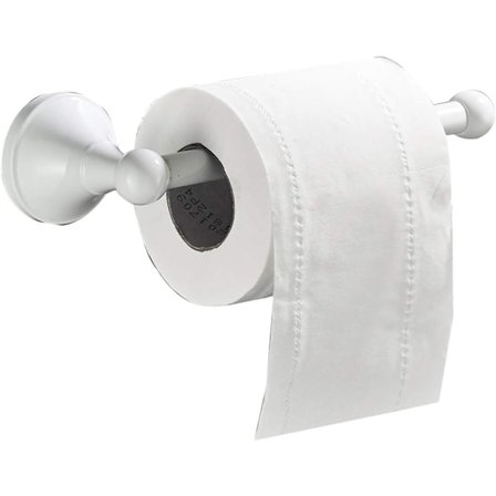 Toalettrulls hållare utan lock Mässing Badrum Pappersväv Stång Väggmonterad, 20 cm / 7.87 tum, vit