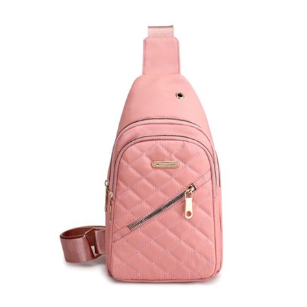 Kvinnor Bröstväska Pure Color Nylon Axelväska Casual Crossbody Bag