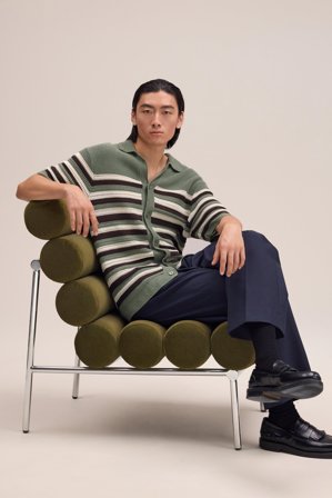 Lars Cardigan Herr Grön Ekologisk Bomull