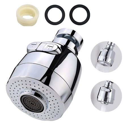 Vridbar Vattenkran, Kökskranförlängare, 360° Vridbar Kran Sprayer Huvud Ersättningskomponent Kran Diffuser Kökstillbehör (A)