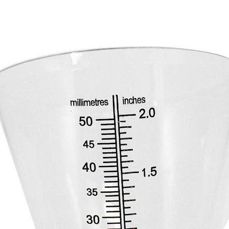 Konisk regnmåler Plast Gennemsigtig Målekop til Udendørs Have 50 Millimeter Ny