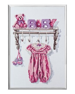 Stickpackung Bild Baby Rosa