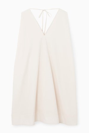 COS Women's A Line Sleeveless Mini Dress in White