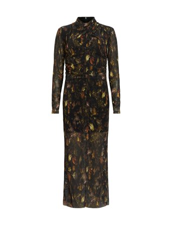 Tia Mesh Dress Brown AllSaints