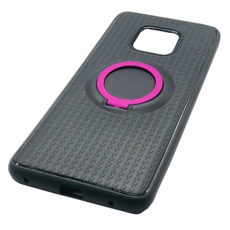 Skyddsskal Med Ringhållare I Carbondesign - Huawei Mate 20 Pro Rosaröd