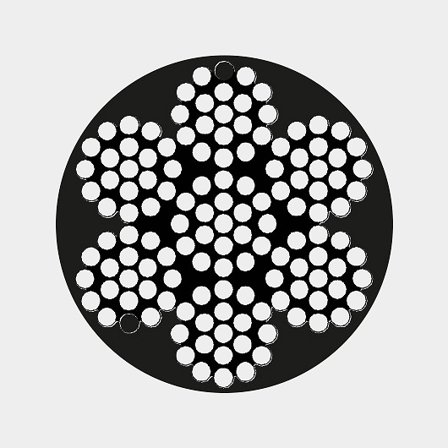 Alambre de guardamancebo, acero inoxidable (7 x 19) con recubrimiento de plástico blanco, Ø4 x 8 mm, 25 metros