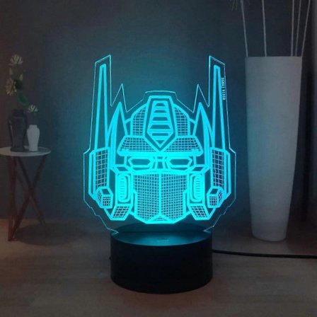 Transformers 3D Natlampe, Optimus Prime 7 Farver LED Bordlampe, Fjernbetjening Børneværelse Natlampe, Børne Drenge Fødselsdag Julegave