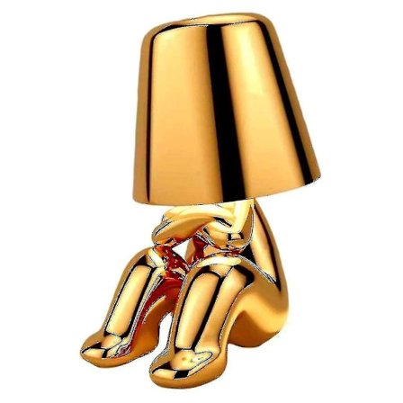 Sengside Touch Bordlampe, Guld Thinker Lampe Skrivebordslampe Trådløs Genopladelig Bærbar Dekorativ Natbordslampe Med Usb-opladning