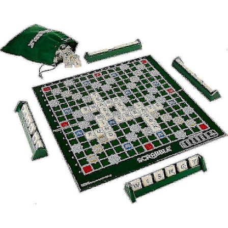 Deluxe Scrabble-sett med låsbare brikker for familiehygge