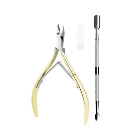 Neglebåndstænger, 2-delt Manikuresæt i Rustfrit Stål, Guld