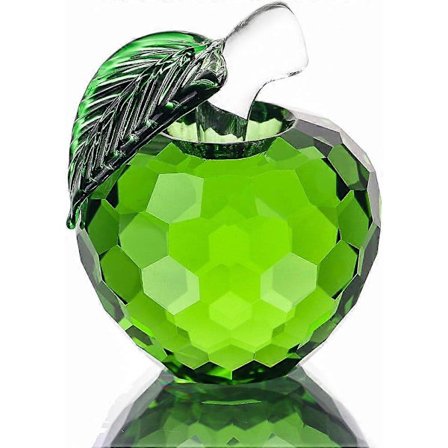 Kristal Æble Papirvægt Kunstglas Frugt Samlerobjekter,,Grønt Æble 40mm