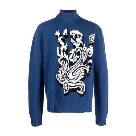 Etro Turtlenecks blå, Herr Stickade tröjor, Herr, Storlek: M