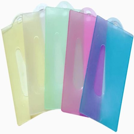 5 stk. Plastikkortholder, ID-kort, Farvet Navneskilt Badge ID-kort, til Studiekort, Forretningsudstilling, Visitkort, Busbilletter