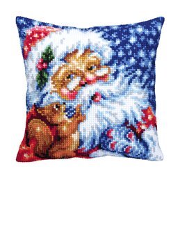 Broderikit Kudde Jultomten - Collection D'Art