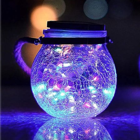 Solarlampa för trädgården, 1 st utomhus hängande vattentät med 20 LED, dekorativ belysning för trädgård, veranda, uteplats, balkong (Multifärgad)