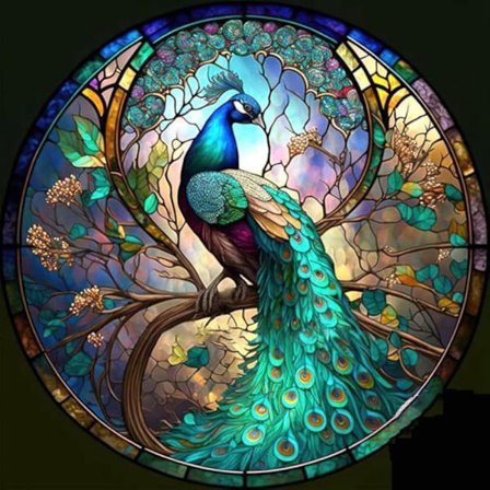 Påfugl sommerfugl 5D diamantmaling - Full Drill DIY fargerikt kunstverk 30x30cm