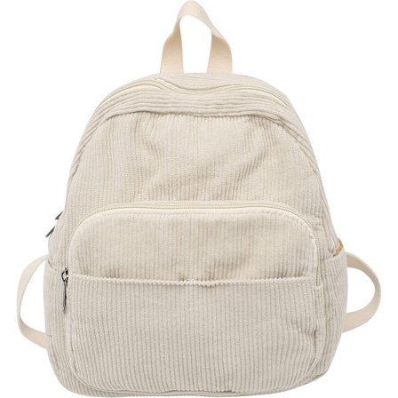 Fløjlsrygsæk Lille Letvægts Rejse Casual til Kvinder Unisex Beige