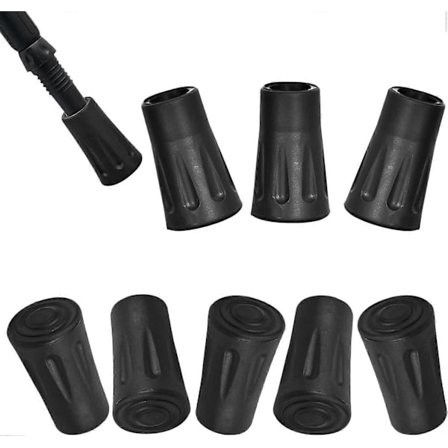 st Gummifødder til Vandrestave, Gummibeskyttelse, Gummifødder, Fødder til Stavgang, Beskyttende Gummikapper, Udskiftningsgummifødder